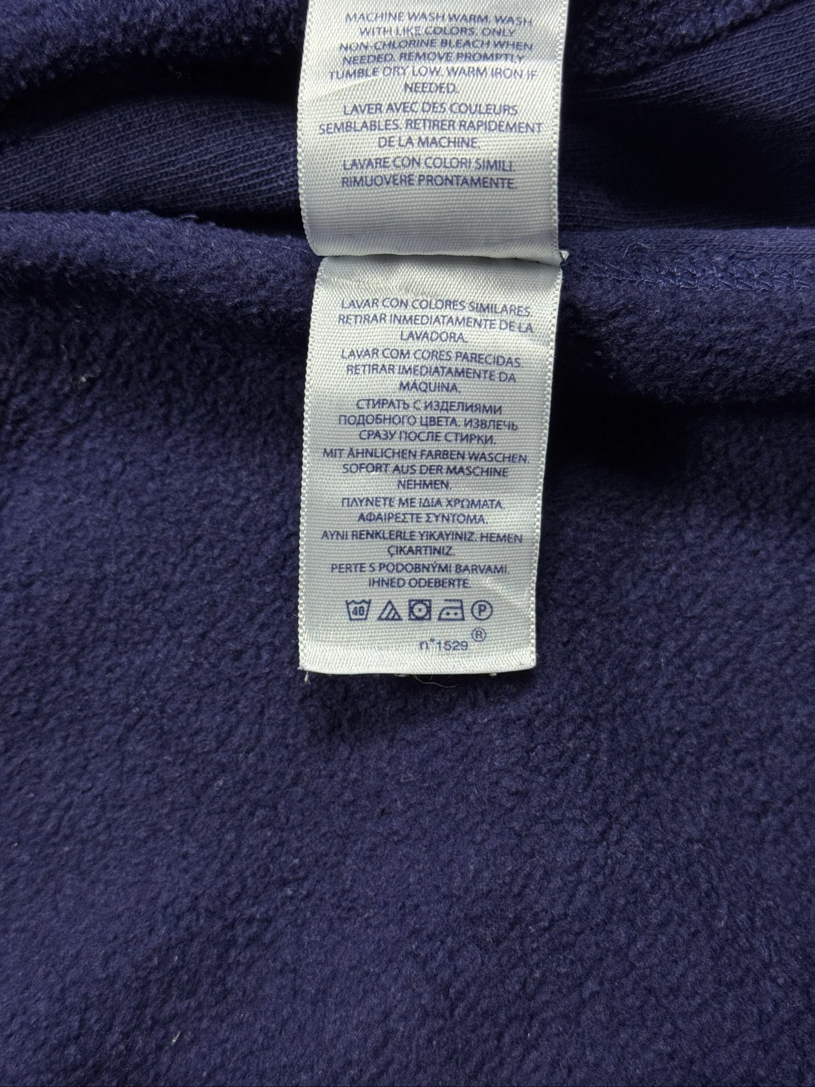 Ralph Lauren Full Zip Hoodie Navy Blue Yellow Pony Vintage Size M/L – photo 16